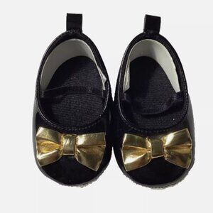 Little Treasure: Girls Black Shoes, Size 0-6M